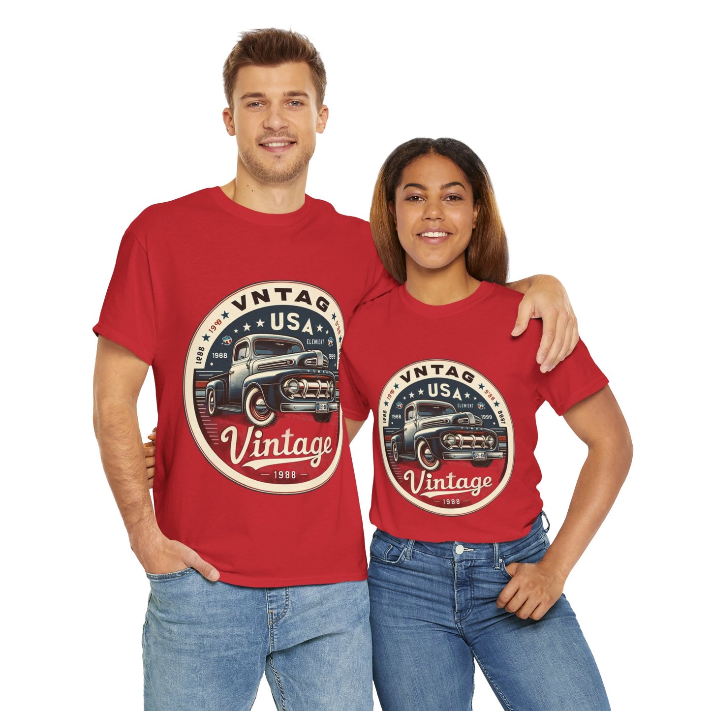 Flag Village USA Vintage Car Flag T-SHIRT Heavy Cotton Tee USA0013