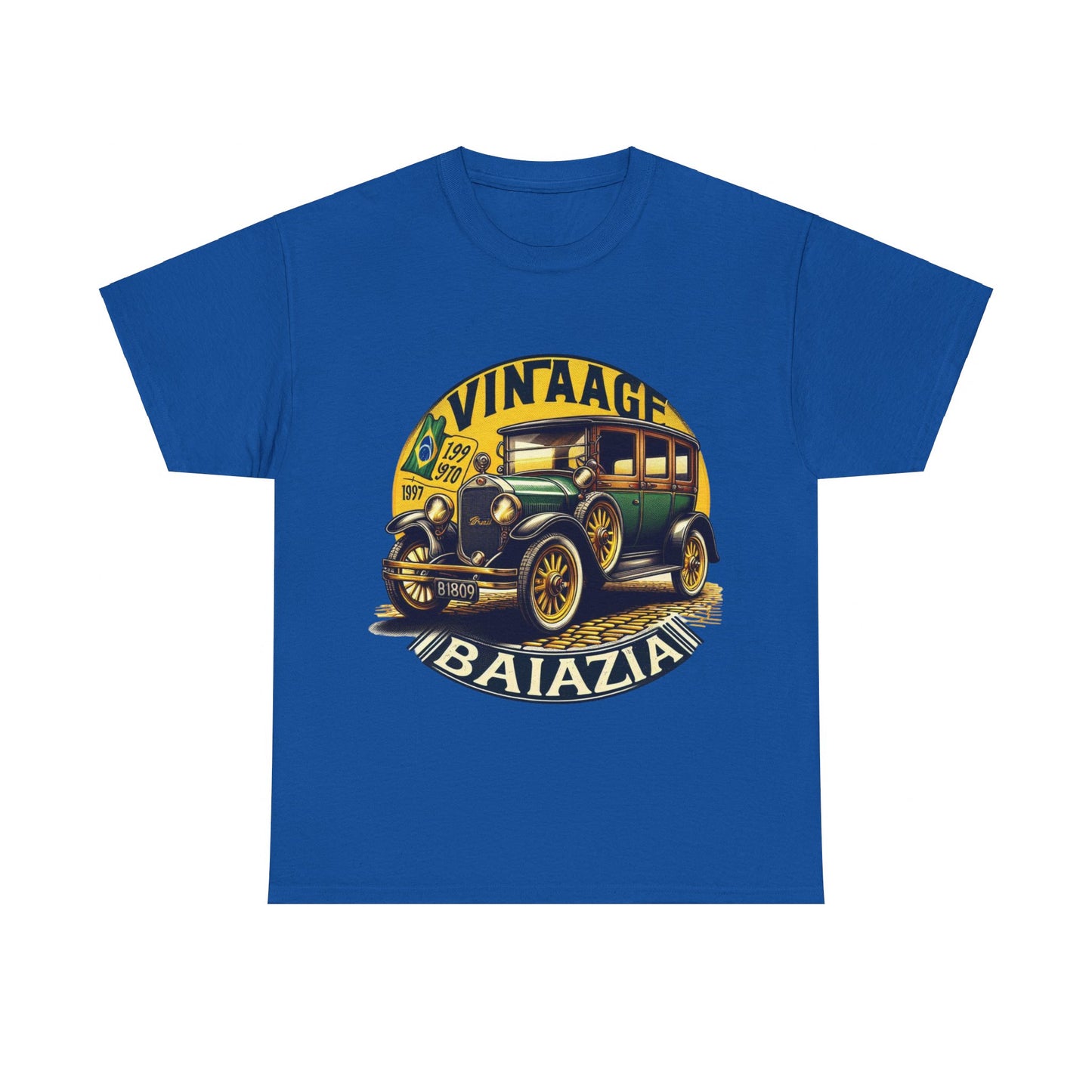 Flag Village Brazil Vintage Car Flag T-SHIRT Heavy Cotton Tee BRA0013