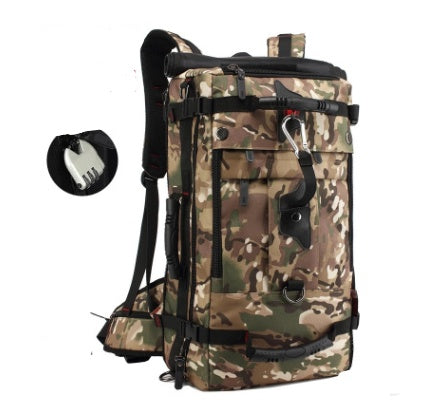 Flag Village New double shoulder bag Oxford cloth bags male outdoor backpack large capacity baggage bag multifunction hiking bag