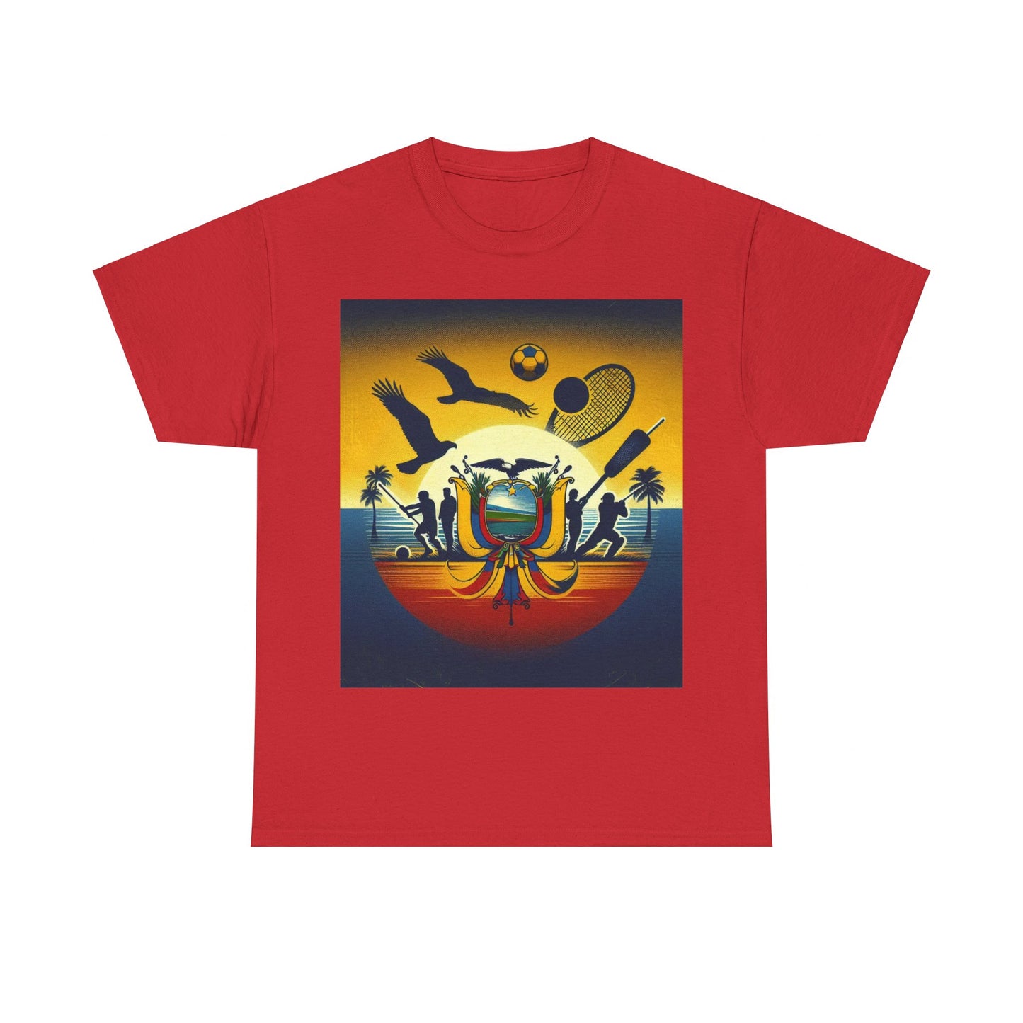 Flag Village Ecuador Sporting Flag T-SHIRT Heavy Cotton Tee ECU0008