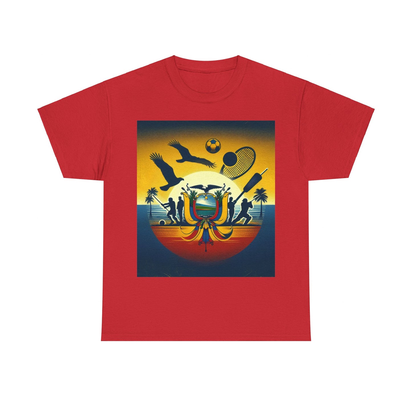 Flag Village Ecuador Sporting Flag T-SHIRT Heavy Cotton Tee ECU0008