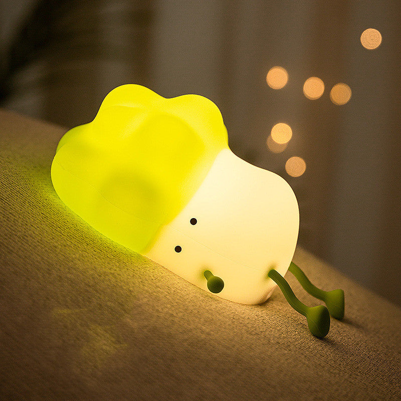 Flag Village Cabbage Night Light USB Rechargeable Silicone LED Lamp For Kid Birthday Gifts Bedroom Room Decor Nightlights