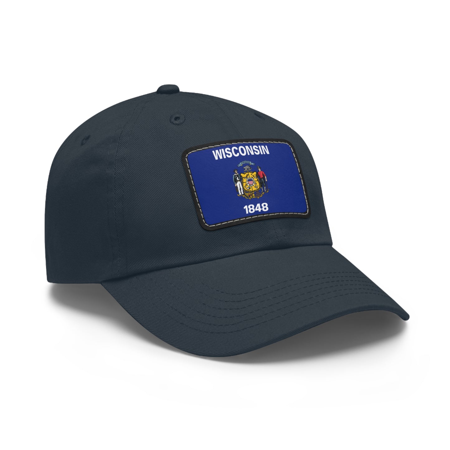 Flag Village USA Wisconsin State Flag Hat Cap with Leather Patch