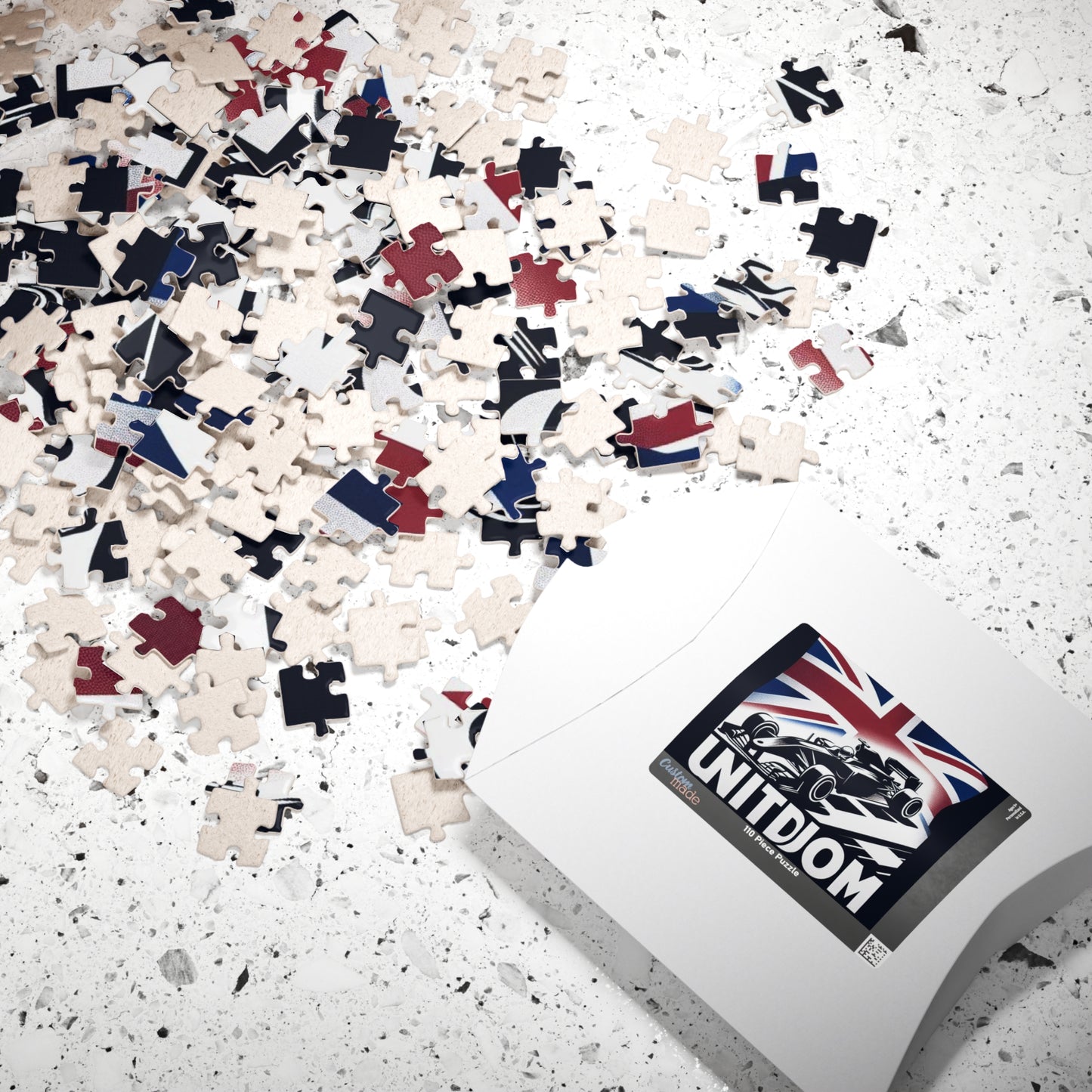 Flag Village United Kingdom Racing Car Sporting Flag Puzzle (110, 252, 520, 1014-piece) UK0004