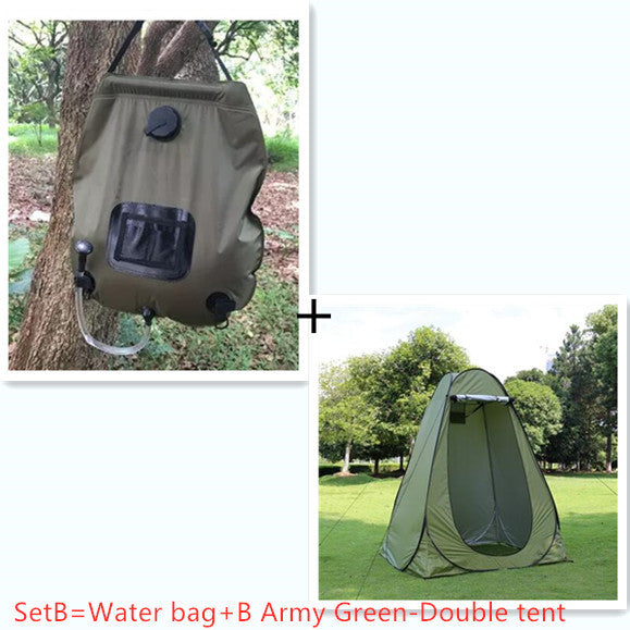 Flag Village Portable Privacy Shower Toilet Automatic Camping Tent UV Function Travel Camping Tent Outdoor Dressing Beach Sun Shelte
