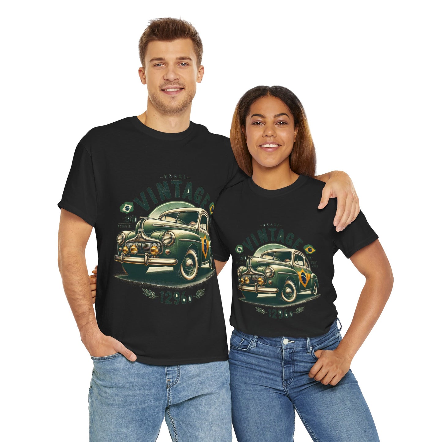 Flag Village Brazil Vintage Car Flag T-SHIRT Heavy Cotton Tee BRA0006