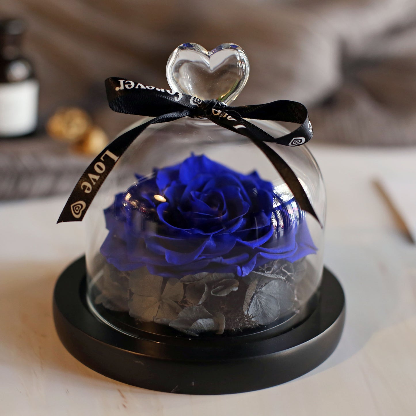 Flag Village Valentine's Day Birthday Gift Gift Box Glass Cover Big Rose Immortal Flower