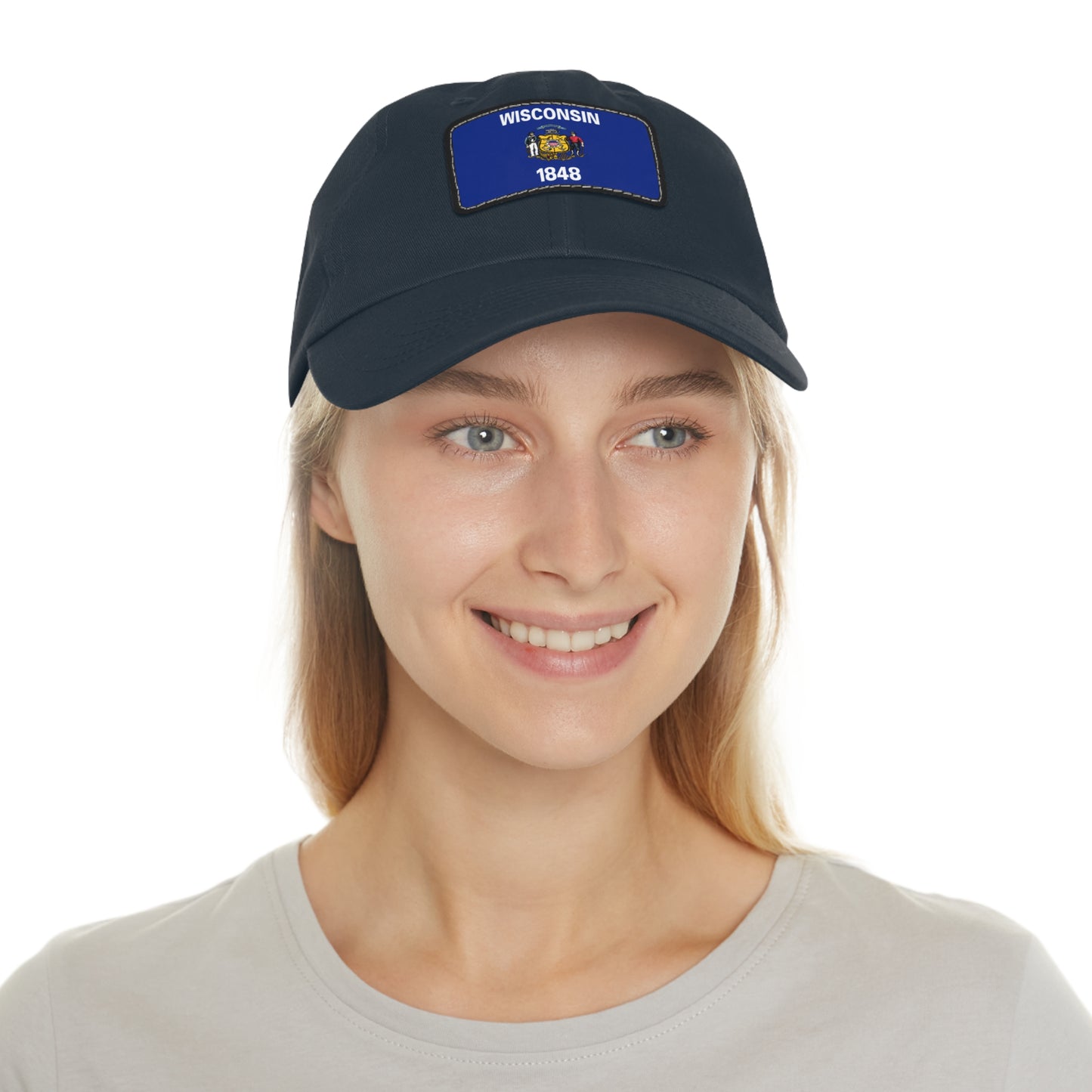 Flag Village USA Wisconsin State Flag Hat Cap with Leather Patch