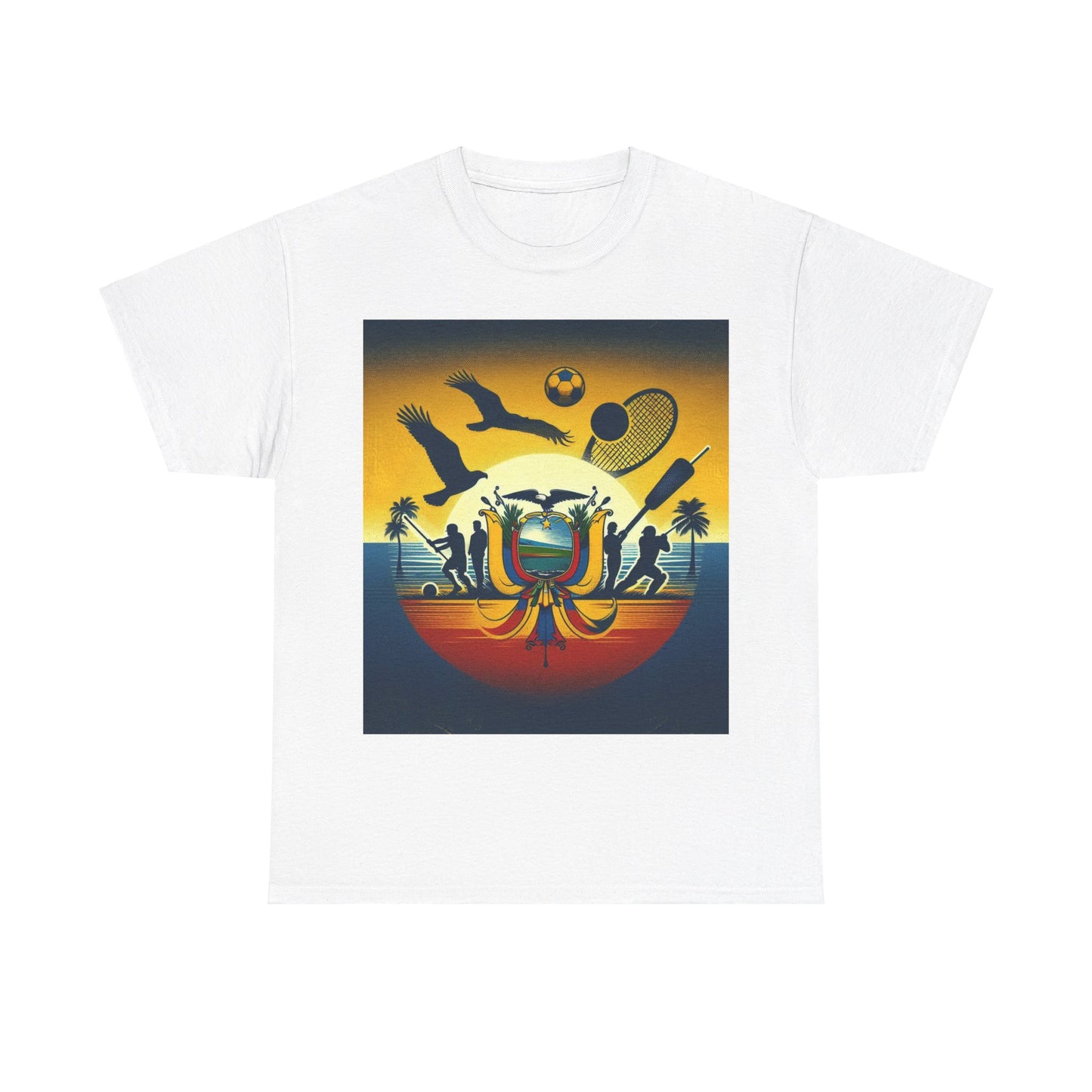 Flag Village Ecuador Sporting Flag T-SHIRT Heavy Cotton Tee ECU0008