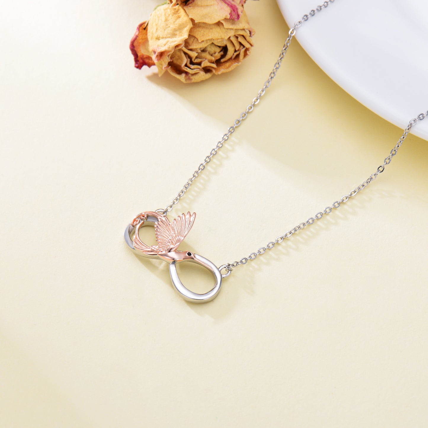 Flag Village Hummingbird Necklace 925 Sterling Silver Infinity Hummingbird Pendant Necklace Jewelry Bird Gifts
