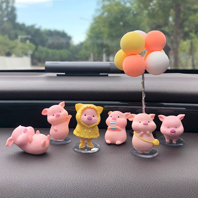 Flag Village Auto Tools Car Accessories Piggy Creative Cartoon Cute Car Decoration