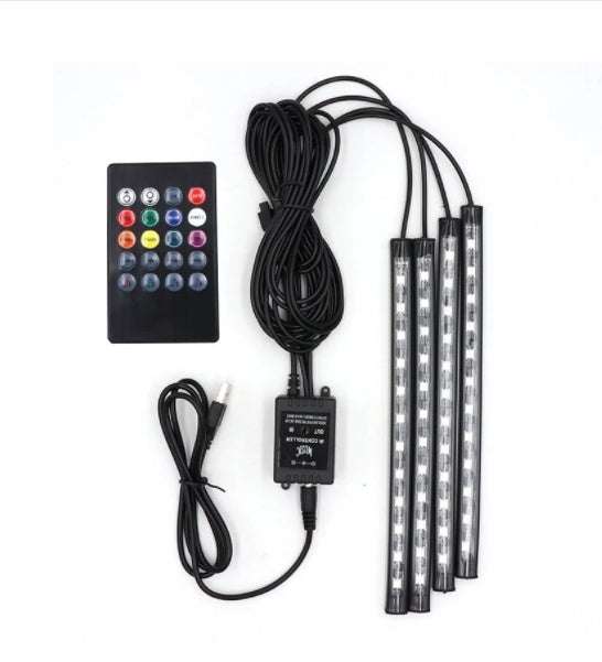 Flag Village Auto Tools Automotive atmosphere One to four lights Remote 4x9 LED atmosphere lamp Indoor foot lamp