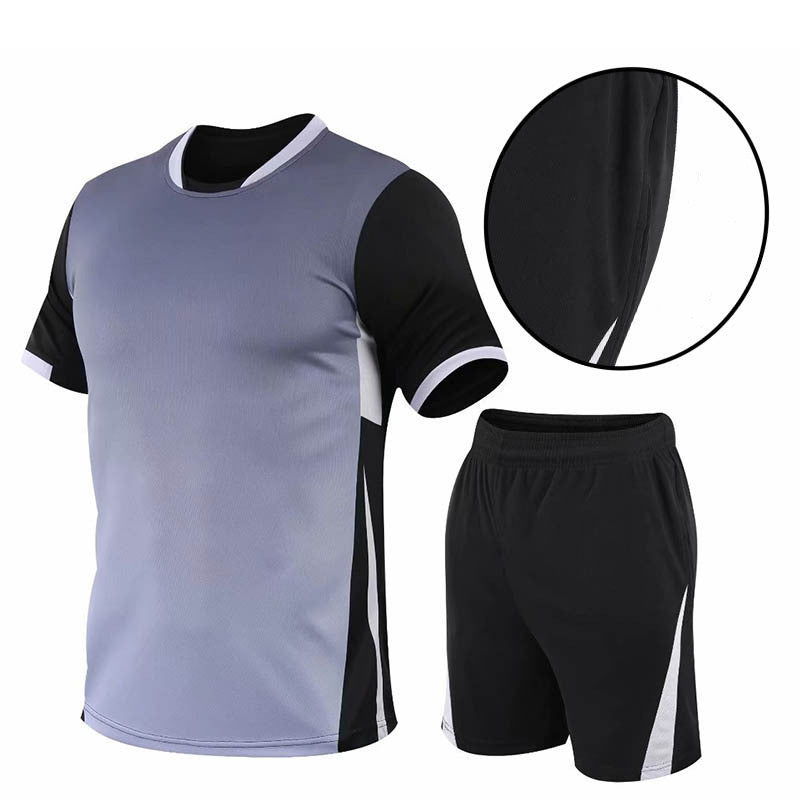 Flag Village Summer Gradient Digital Printing Loose Short-sleeved T-shirt Two-piece Summer Plus Size Shorts Suit Men