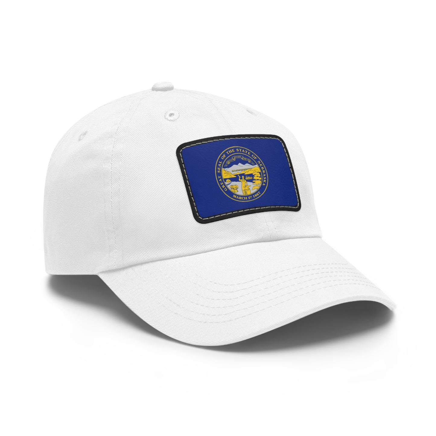 Flag Village USA Nebraska State Flag Hat Cap with Leather Patch