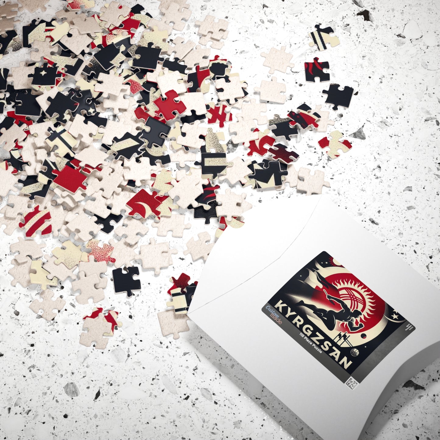 Flag Village Kyrgyzstan Sporting Flag Puzzle (110, 252, 520, 1014-piece) KGZ0005