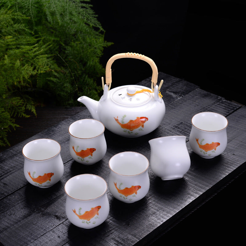 Flag Village Large-capacity Set Of Ceramic Tea Set With Gift Box