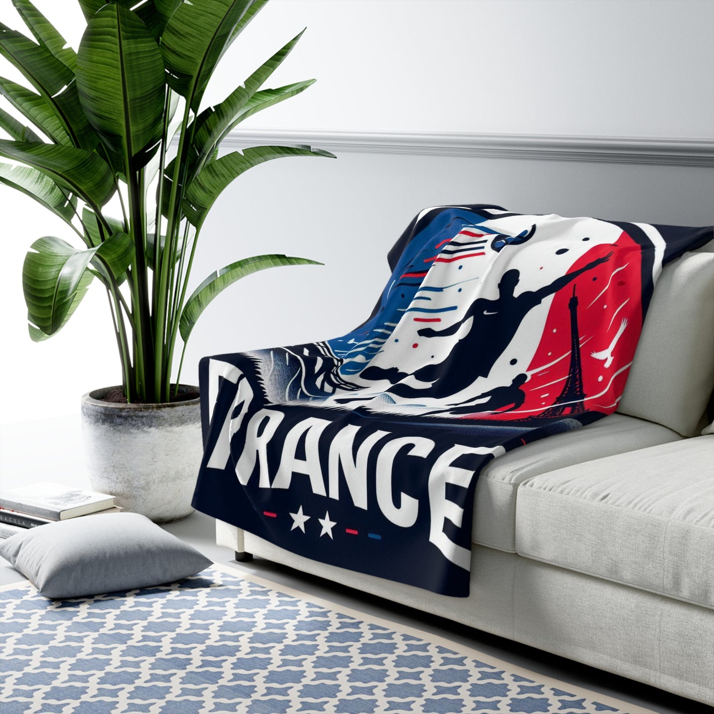 Flag Village France Sporting Flag Sherpa Fleece Blanket FRA0006