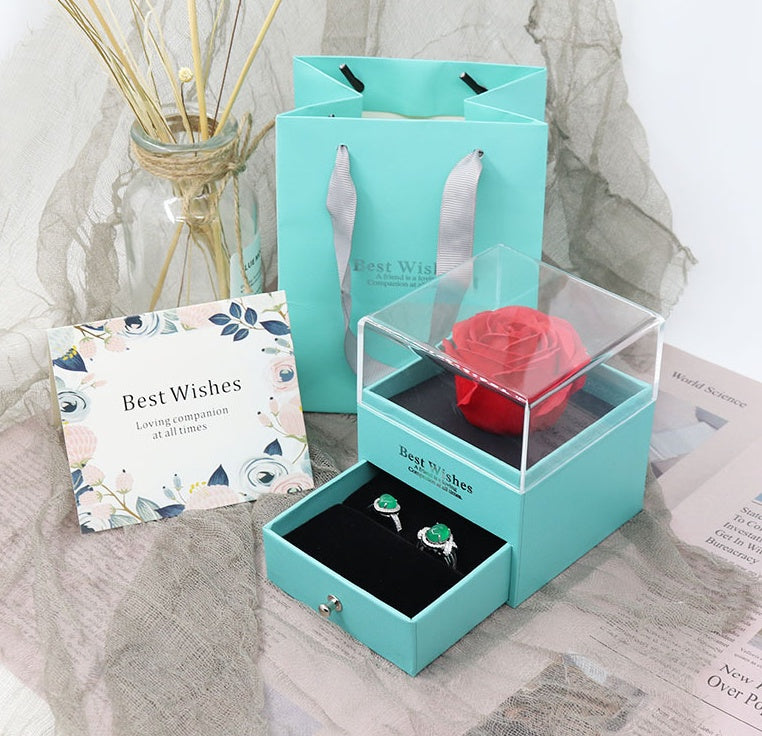 Flag Village Eternal flower gift box Earring Necklace Pendant box couple ring box