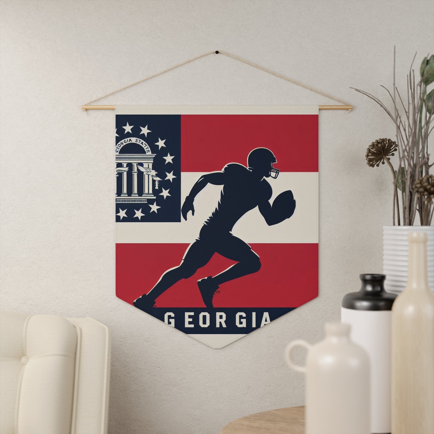 Flag Village Georgia State Flag Pennant Sporting Home Wall decoration GA0001