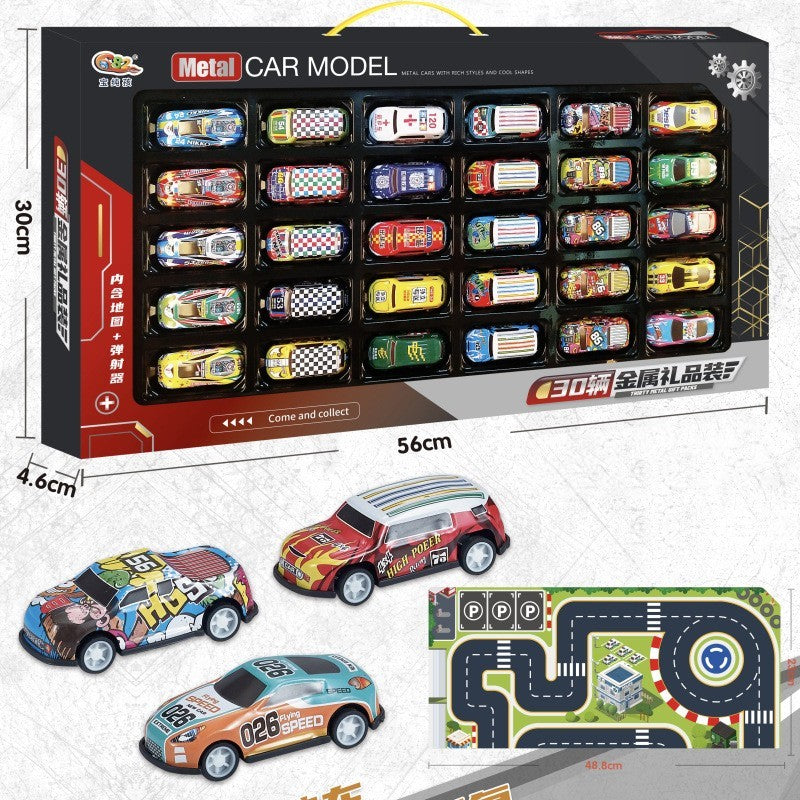 Flag Village Alloy Metal Car Model Non-duplicate Children's Simulation Model Car Set High-grade Gift Box