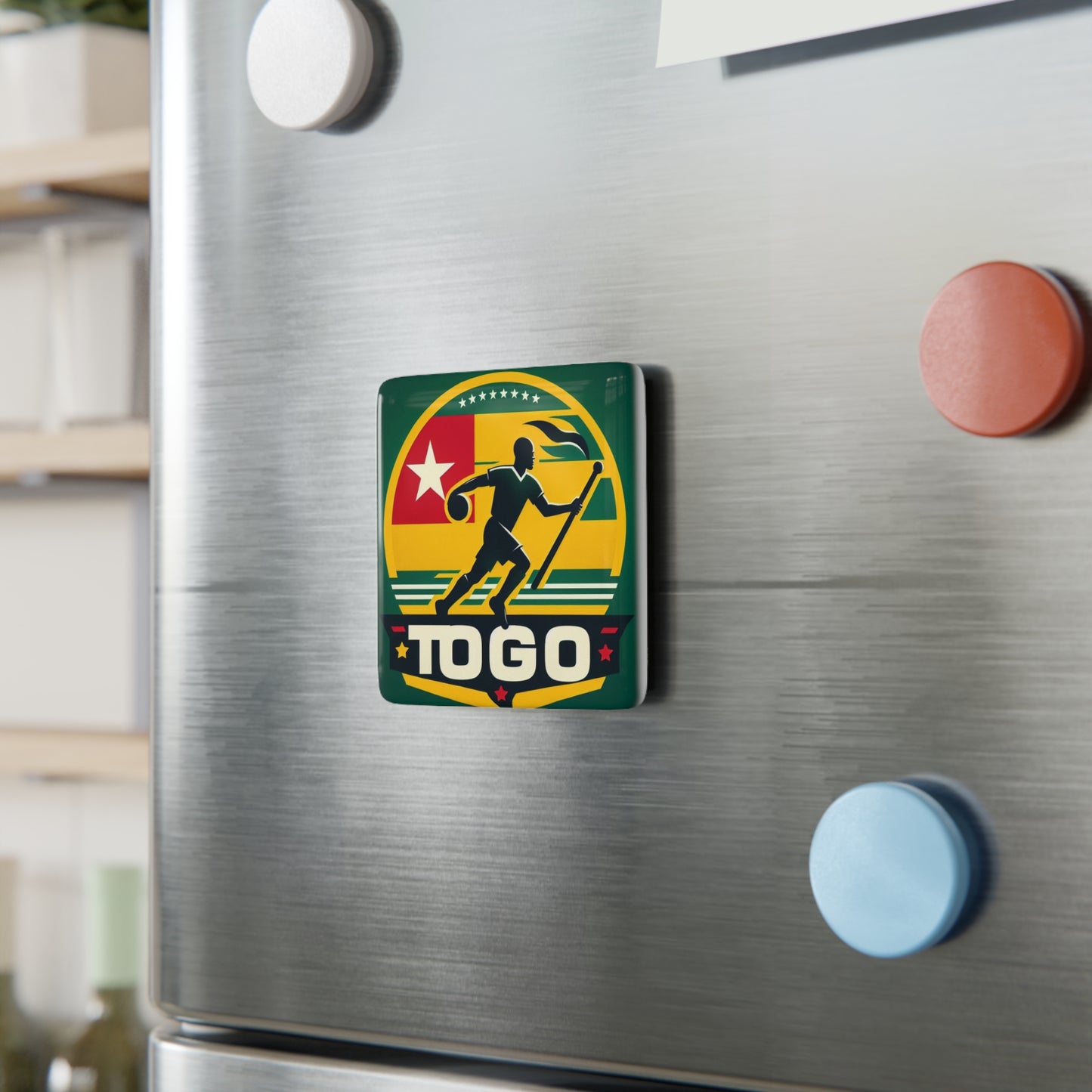 Flag Village Togo Flag Sporting Porcelain Magnet, Square TGO0001