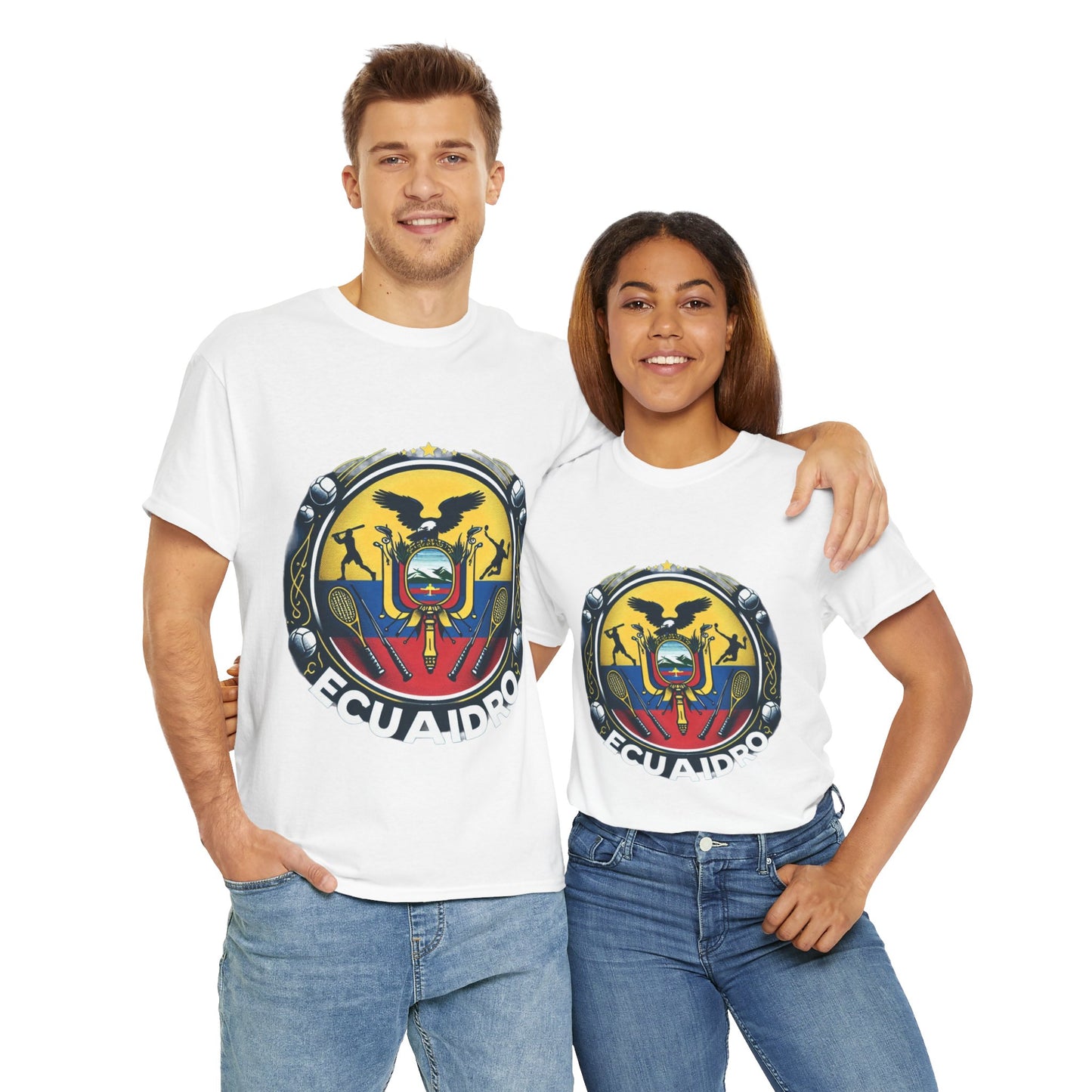 Flag Village Ecuador Sporting Flag T-SHIRT Heavy Cotton Tee ECU0001