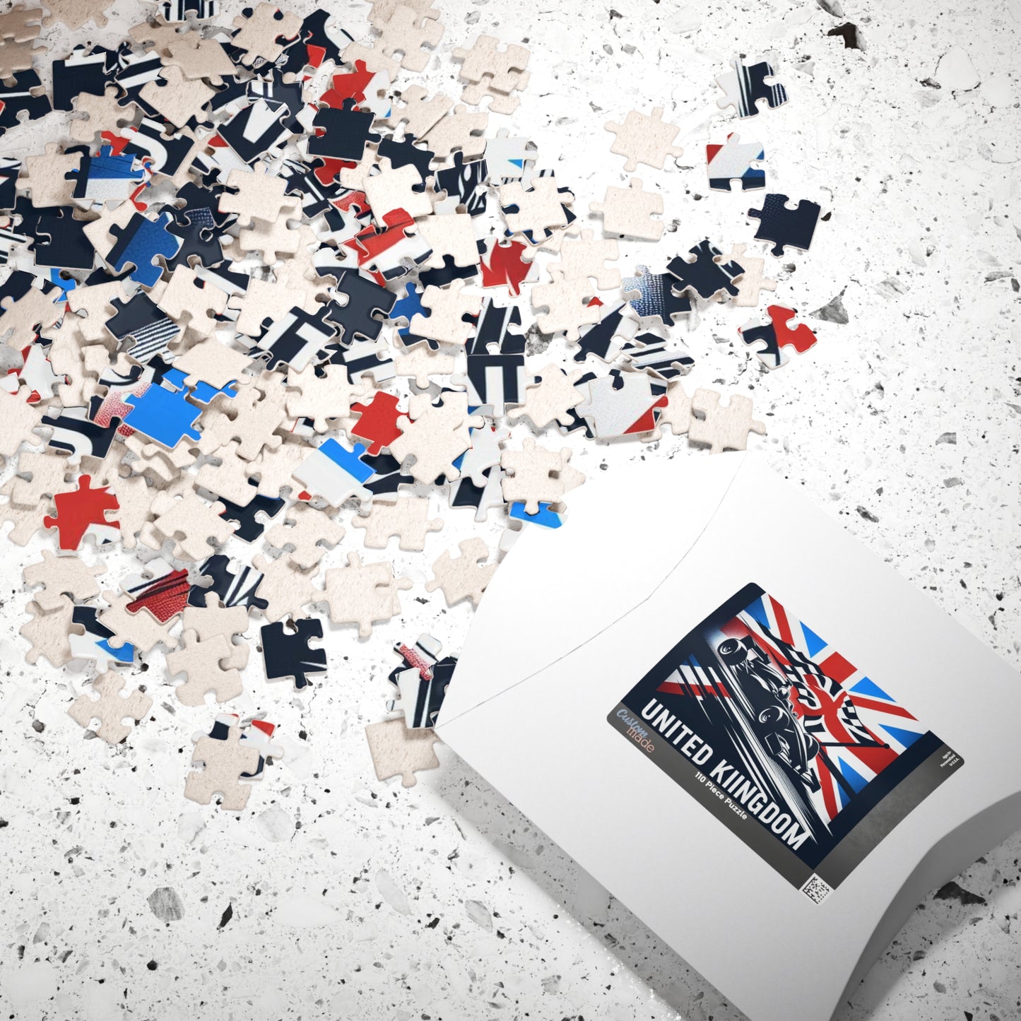 Flag Village United Kingdom Racing Car Sporting Flag Puzzle (110, 252, 520, 1014-piece) UK0001