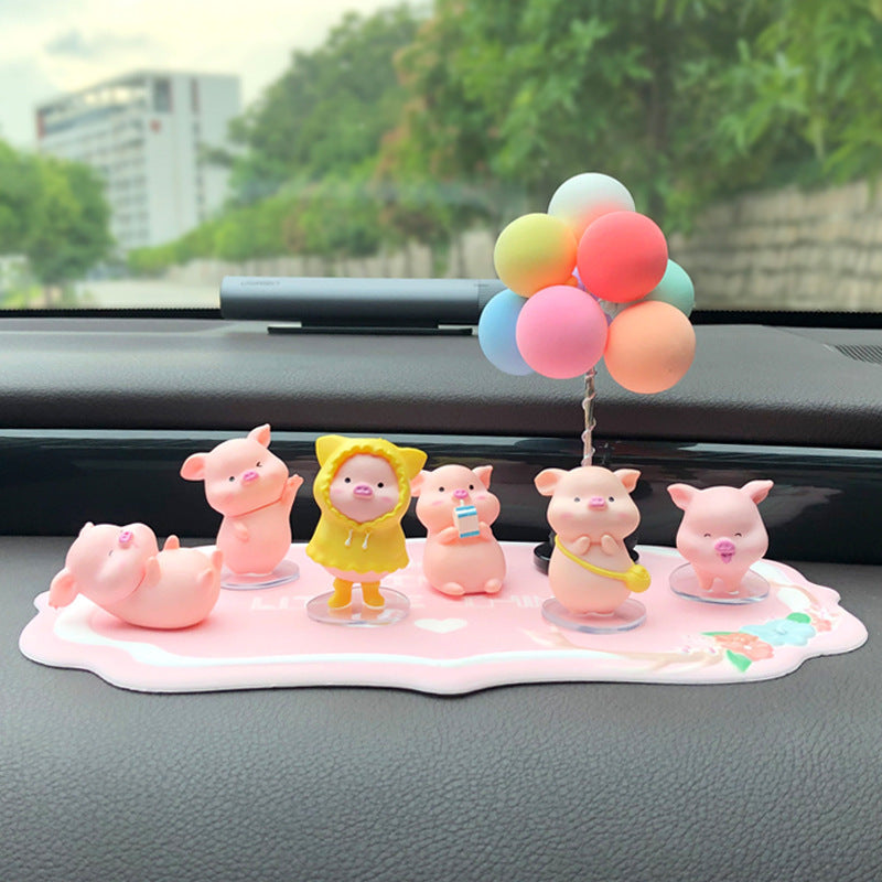 Flag Village Auto Tools Car Accessories Piggy Creative Cartoon Cute Car Decoration