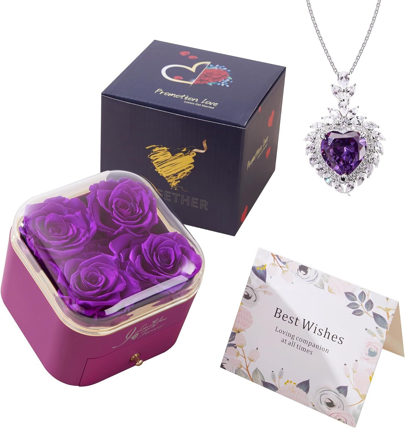Flag Village Valentines Day Rose Flower Drawer Jewelry Box Earrings Ring Necklace Storage Valentine's Day Gift Box Romantic Jewelry Packaging Box