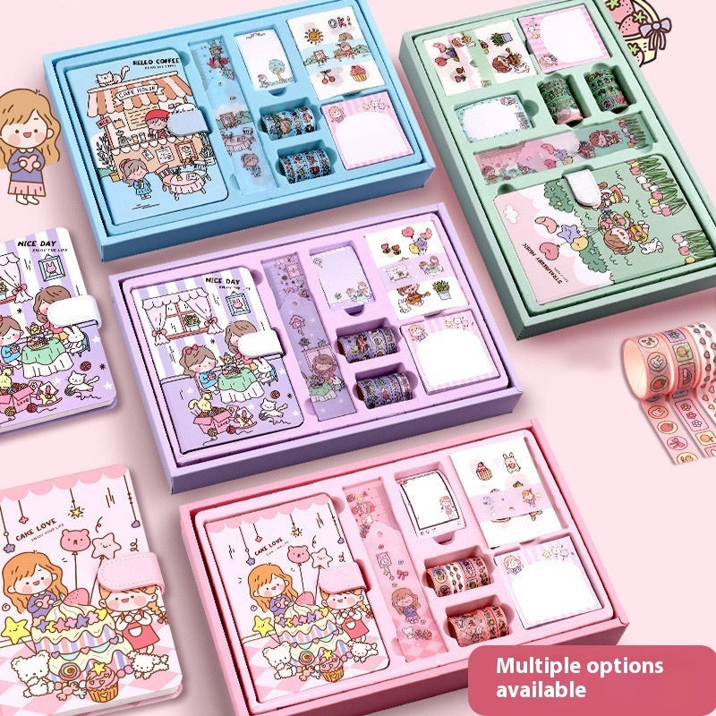 Flag Village Journal Book Set Gift Box Girl Heart Cute Gift Bag