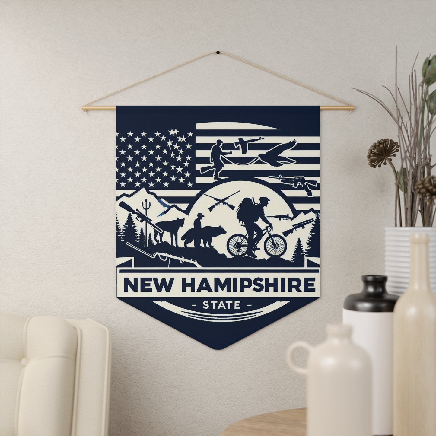 Flag Village New Hampshire State Flag Pennant Sporting Home Wall decoration NH0001