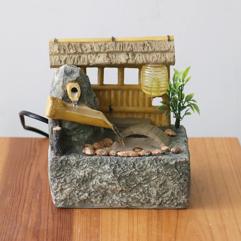 Small Creative USB Loop Flowing Water Ornaments Pastoral Desktop Front Office Company Opening Gifts Decorative Crafts