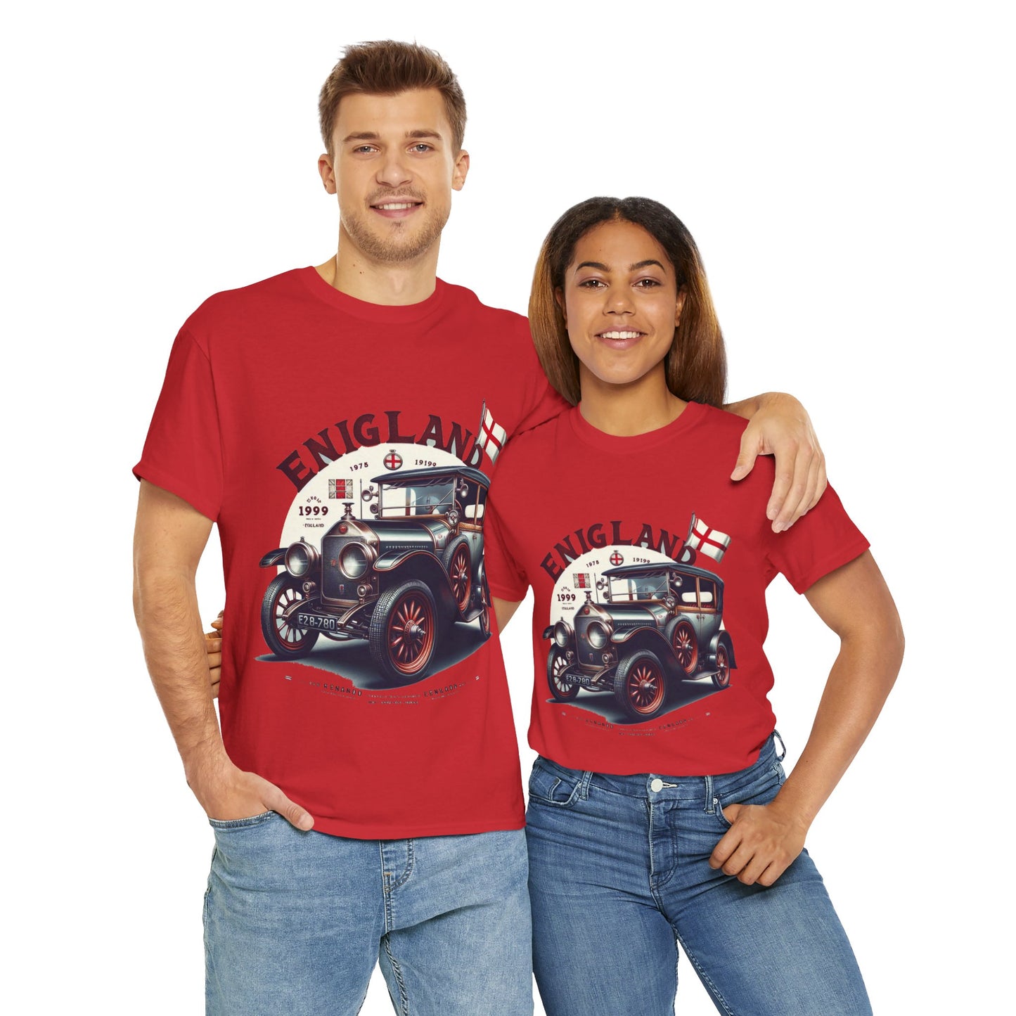 Flag Village UK Vintage Car Flag T-SHIRT Heavy Cotton Tee UK0020