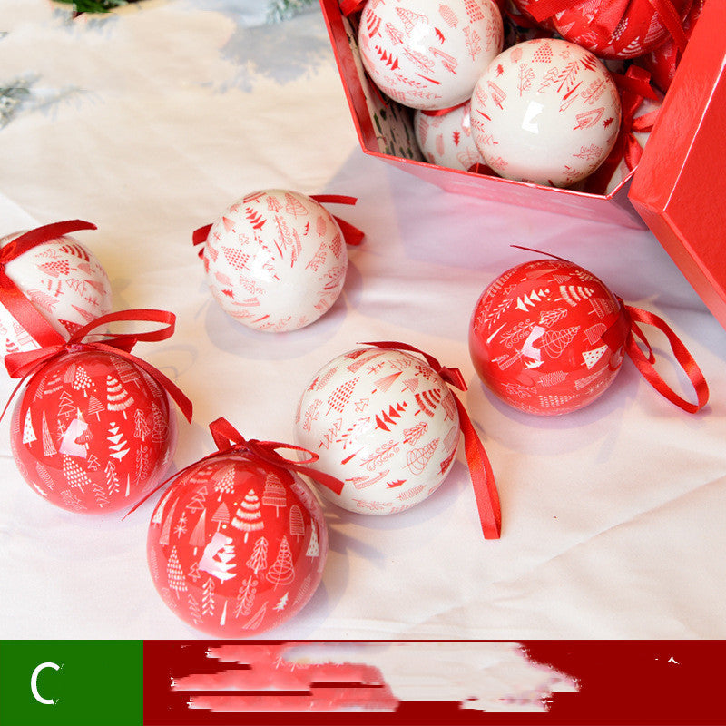 Flag Village Christmas Gift Box With Christmas Tree Decoration Pendant
