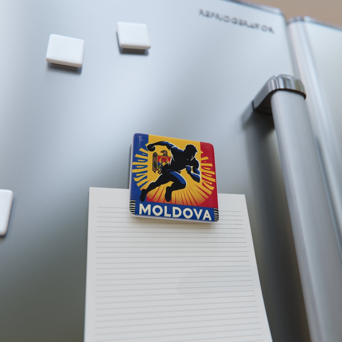 Flag Village Moldova Flag Sporting Porcelain Magnet, Square MDA0006