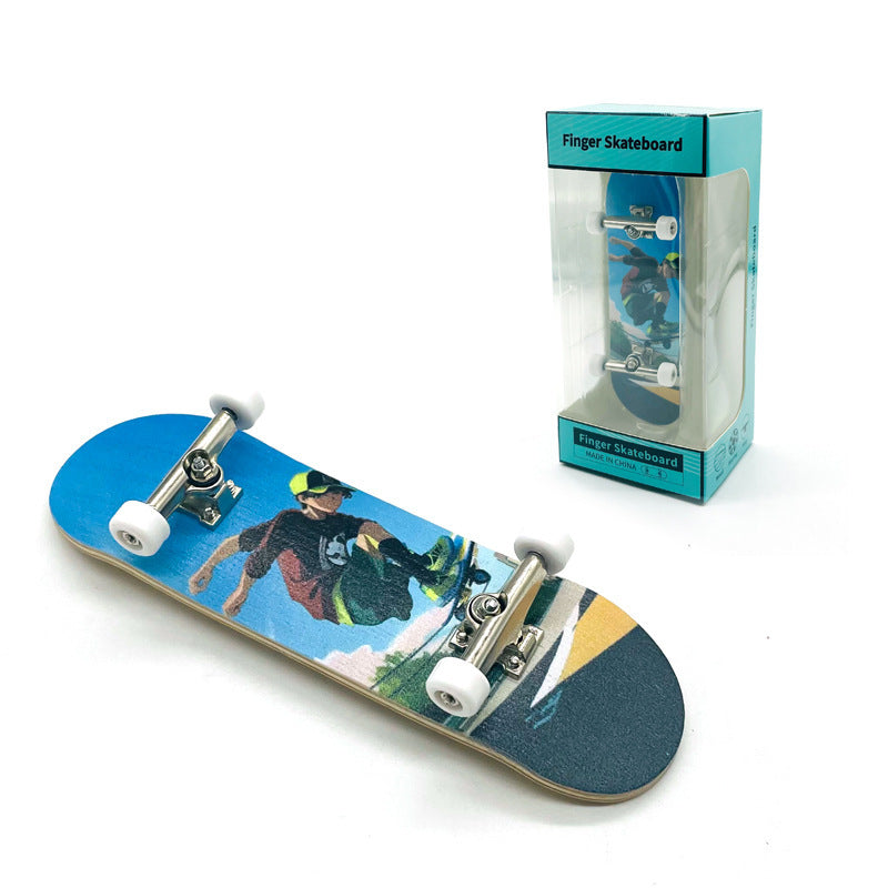 Flag Village Professional Finger Skateboards DIY Toys Skate Park Tech Parts Deck Stunt Metal Bracket Bearing Wheel Tabletop Toys Gifts
