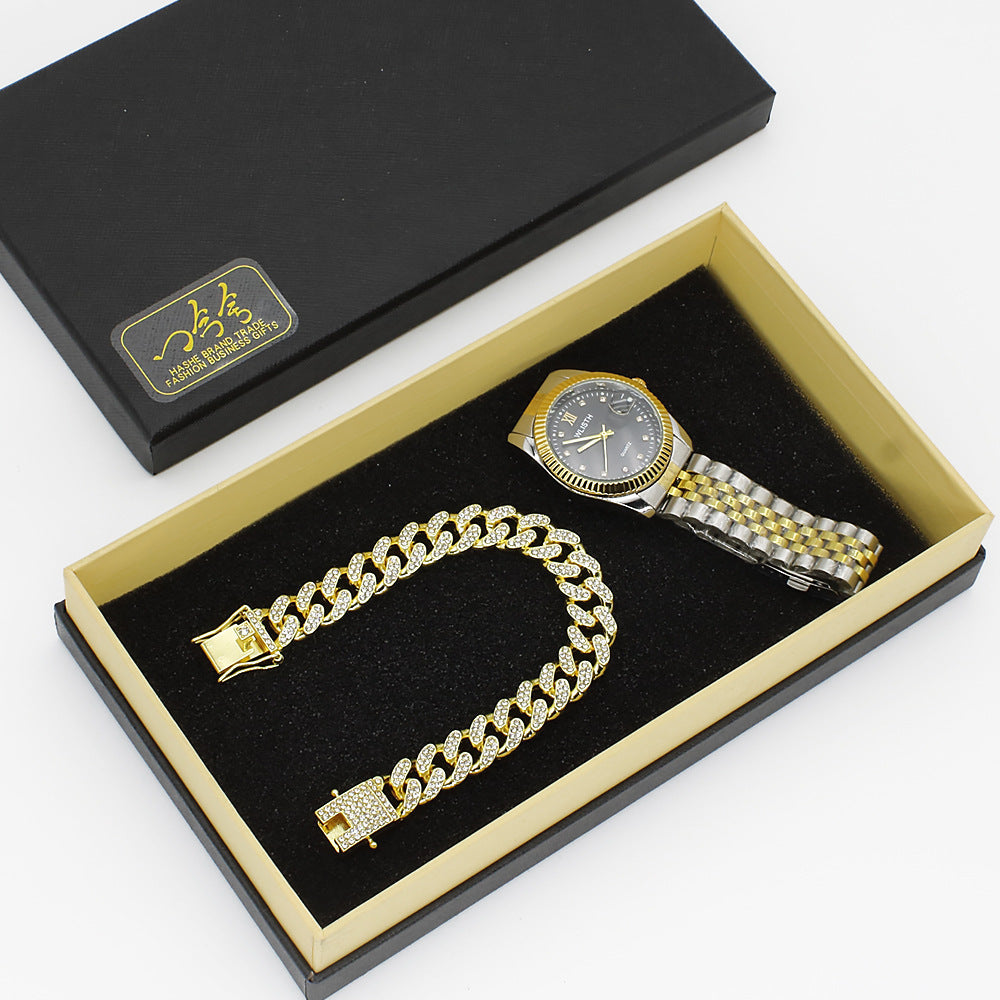 Flag Village Wristwatch Glasses New Men's Watch Business Foreign Trade Sunglasses Watch Gift Box Suit