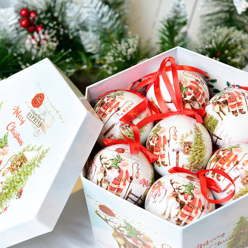 Flag Village Christmas Gift Box With Christmas Tree Decoration Pendant