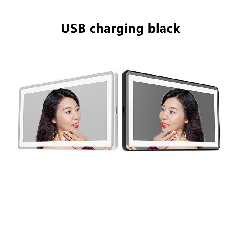 Flag Village Auto Tools Car LED High-definition Makeup Mirror Three-color Light