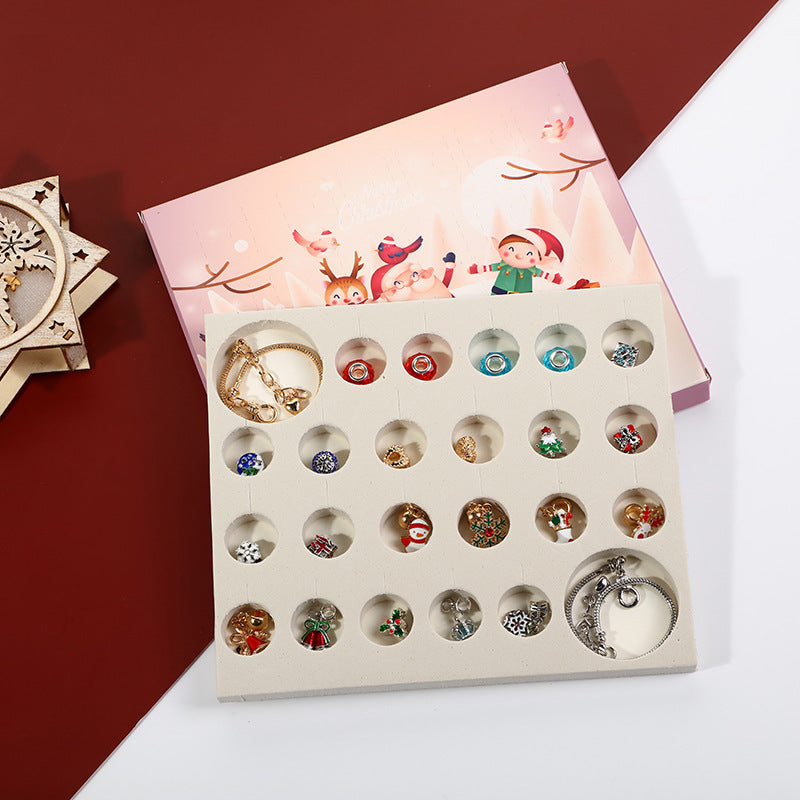 Flag Village Christmas Bracelet Beads Gift Box Jewelry Set