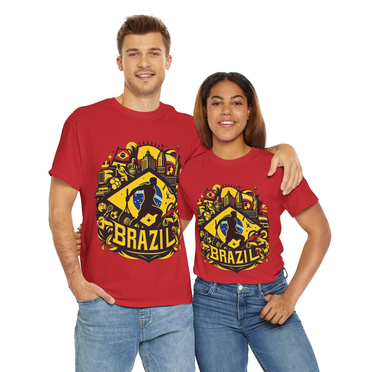 Flag Village Brazil Sporting Flag T-SHIRT Heavy Cotton Tee BRA0011