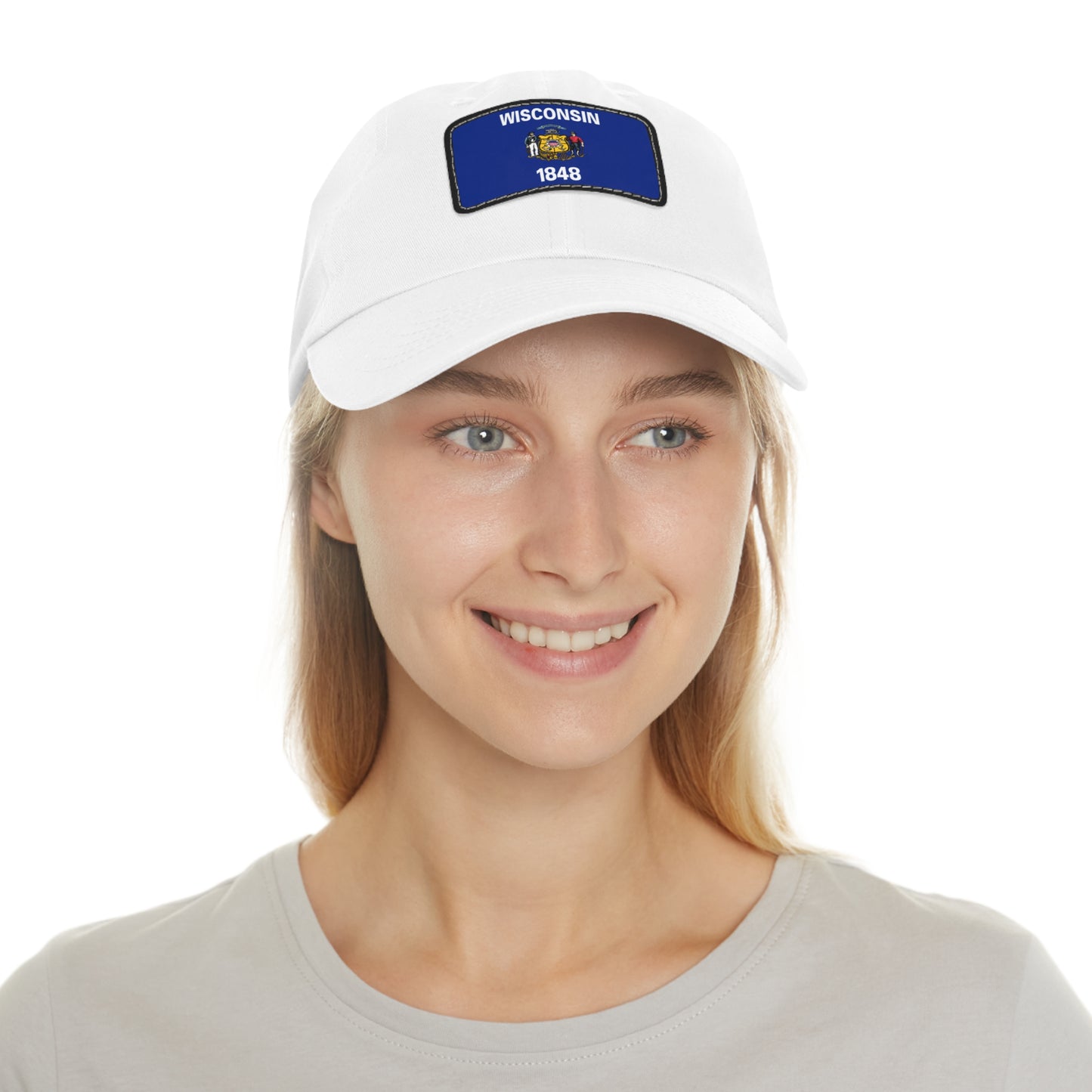 Flag Village USA Wisconsin State Flag Hat Cap with Leather Patch