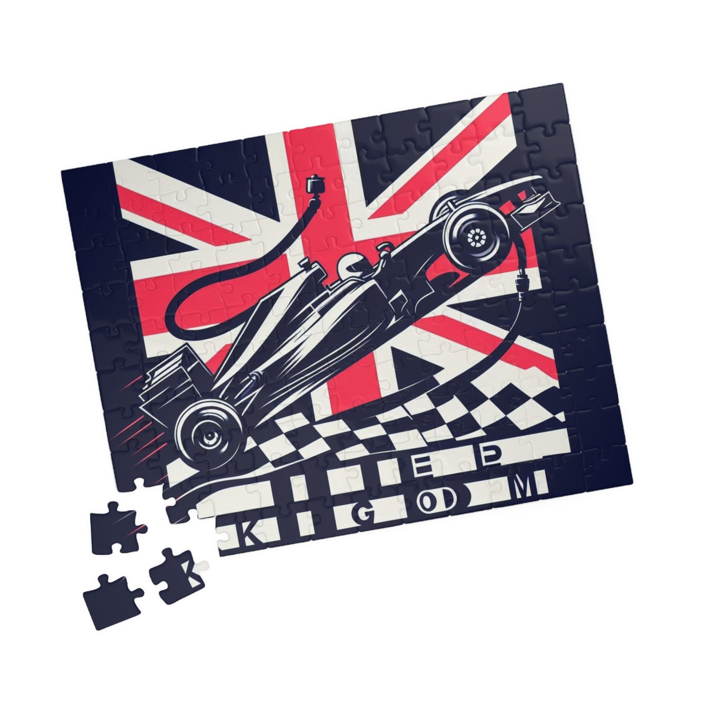 Flag Village United Kingdom Racing Car Sporting Flag Puzzle (110, 252, 520, 1014-piece) UK0003
