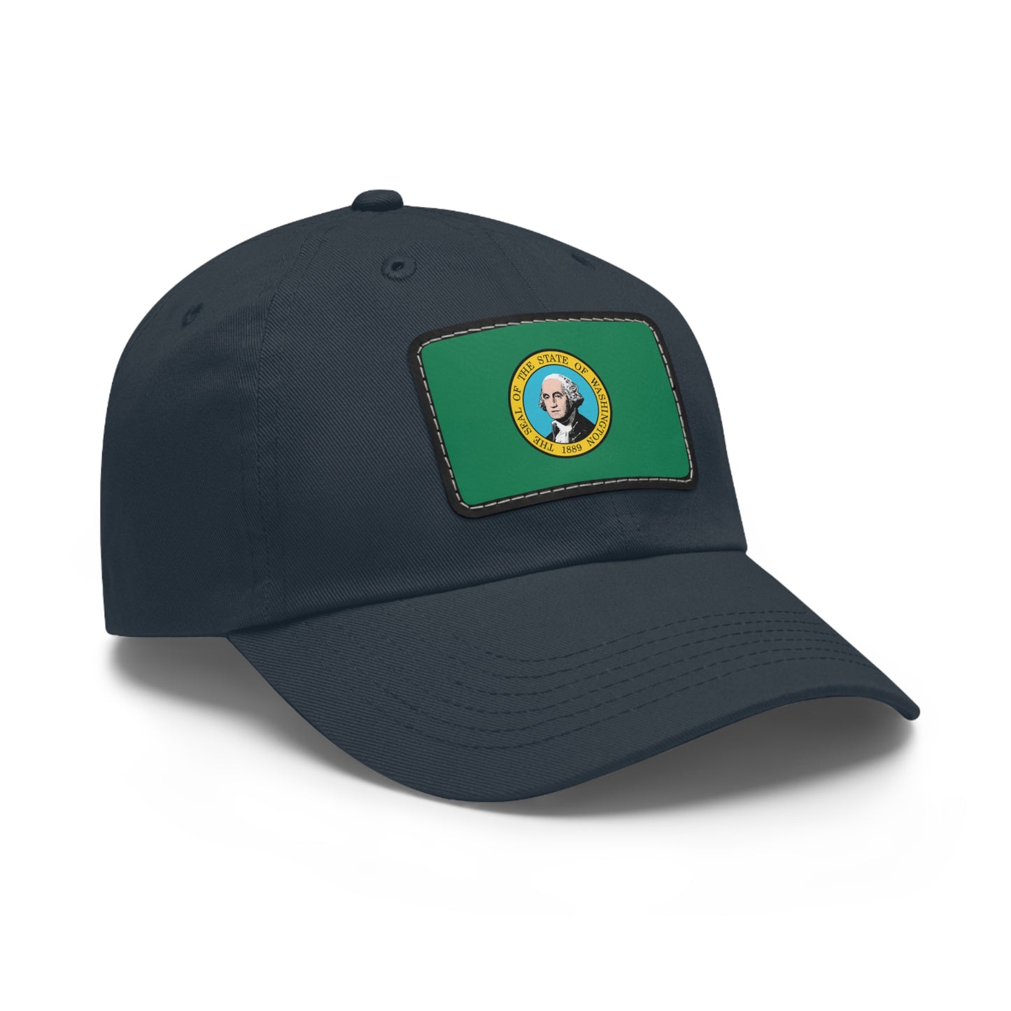 Flag Village USA Washington State Flag Hat Cap with Leather Patch