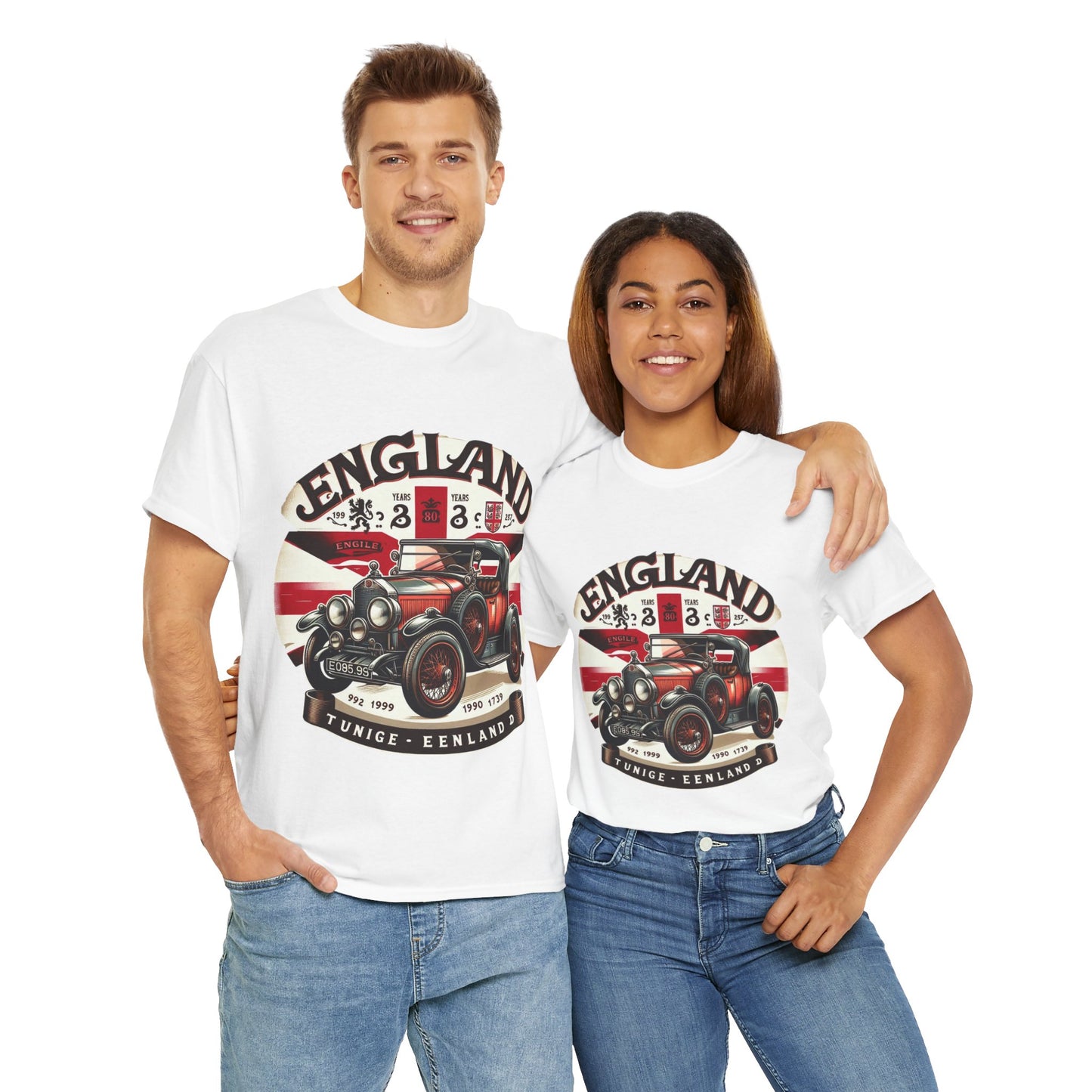 Flag Village UK Vintage Car Flag T-SHIRT Heavy Cotton Tee UK0023