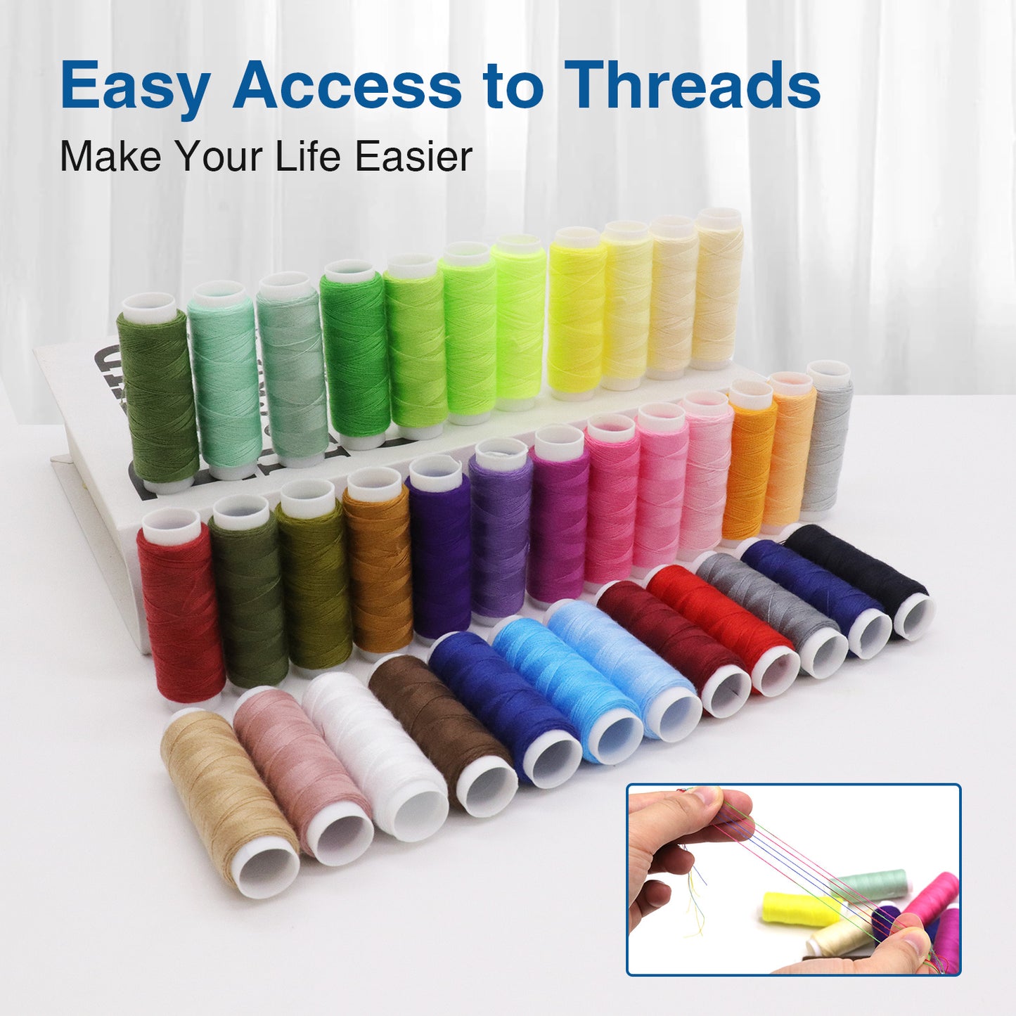 Flag Village 206Pcs Portable Sewing Kit Home Travel Case Needles Thread Scissors Set Box