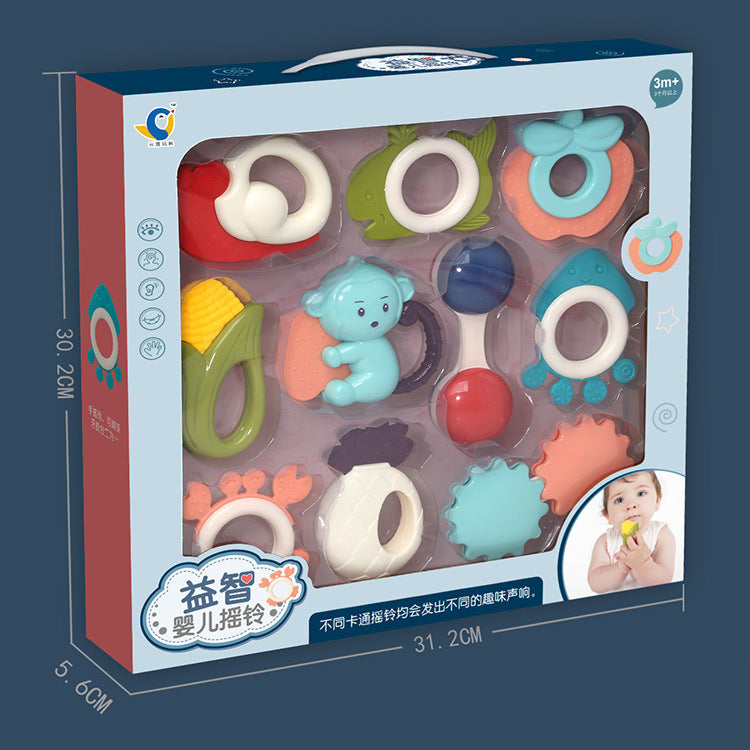 Flag Village Baby Rattle 10 Piece Set, Hand Rattle Gift Box Set