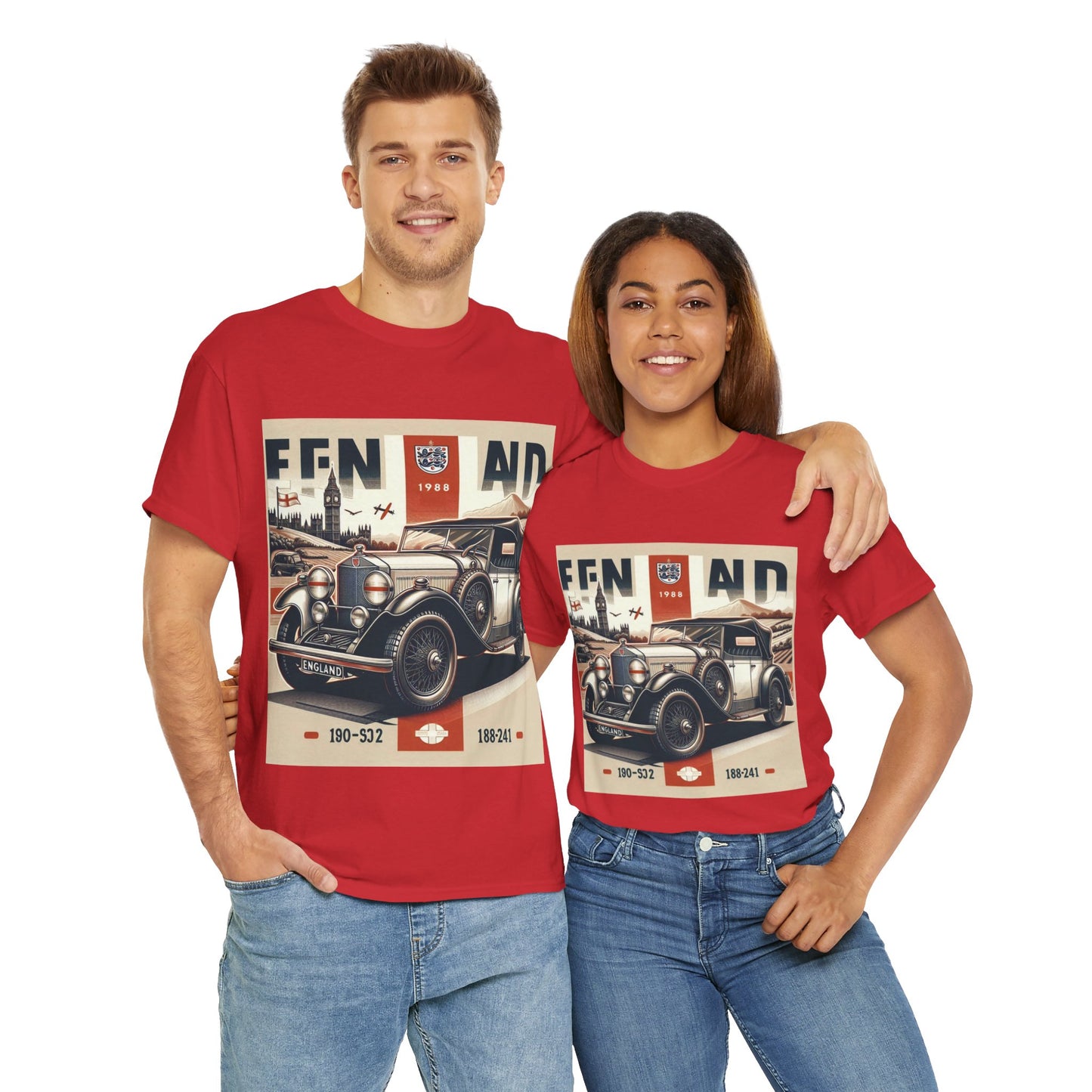 Flag Village UK Vintage Car Flag T-SHIRT Heavy Cotton Tee UK0021