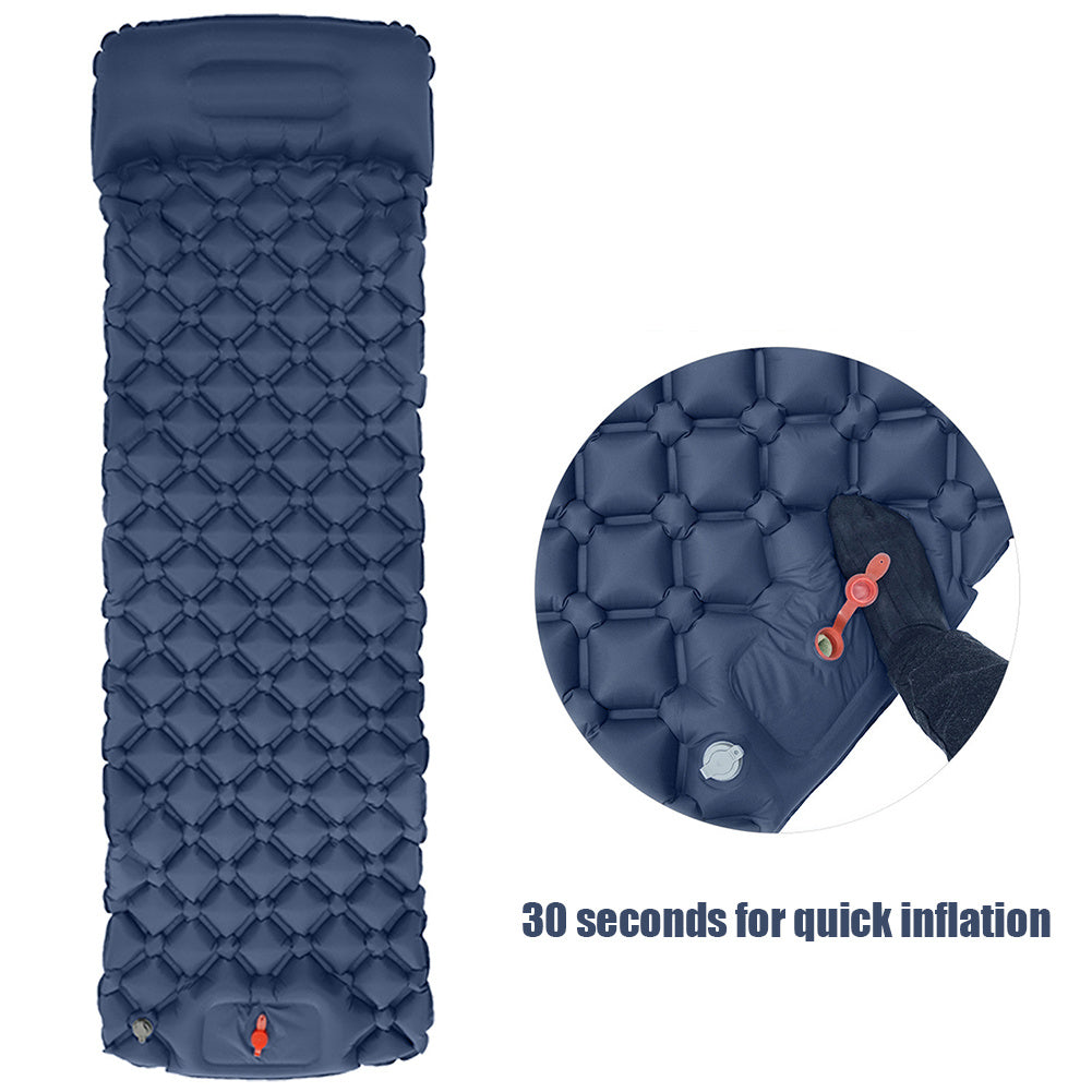 Flag Village Outdoor Sleeping Pad Camping Inflatable Mattress With Pillows Travel Mat Folding Bed Ultralight Air Cushion Hiking Trekking