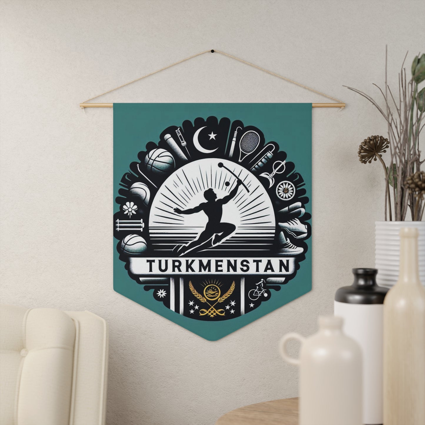 Flag Village Turkmenistan Flag Pennant Sporting Home Wall decoration TKM0001
